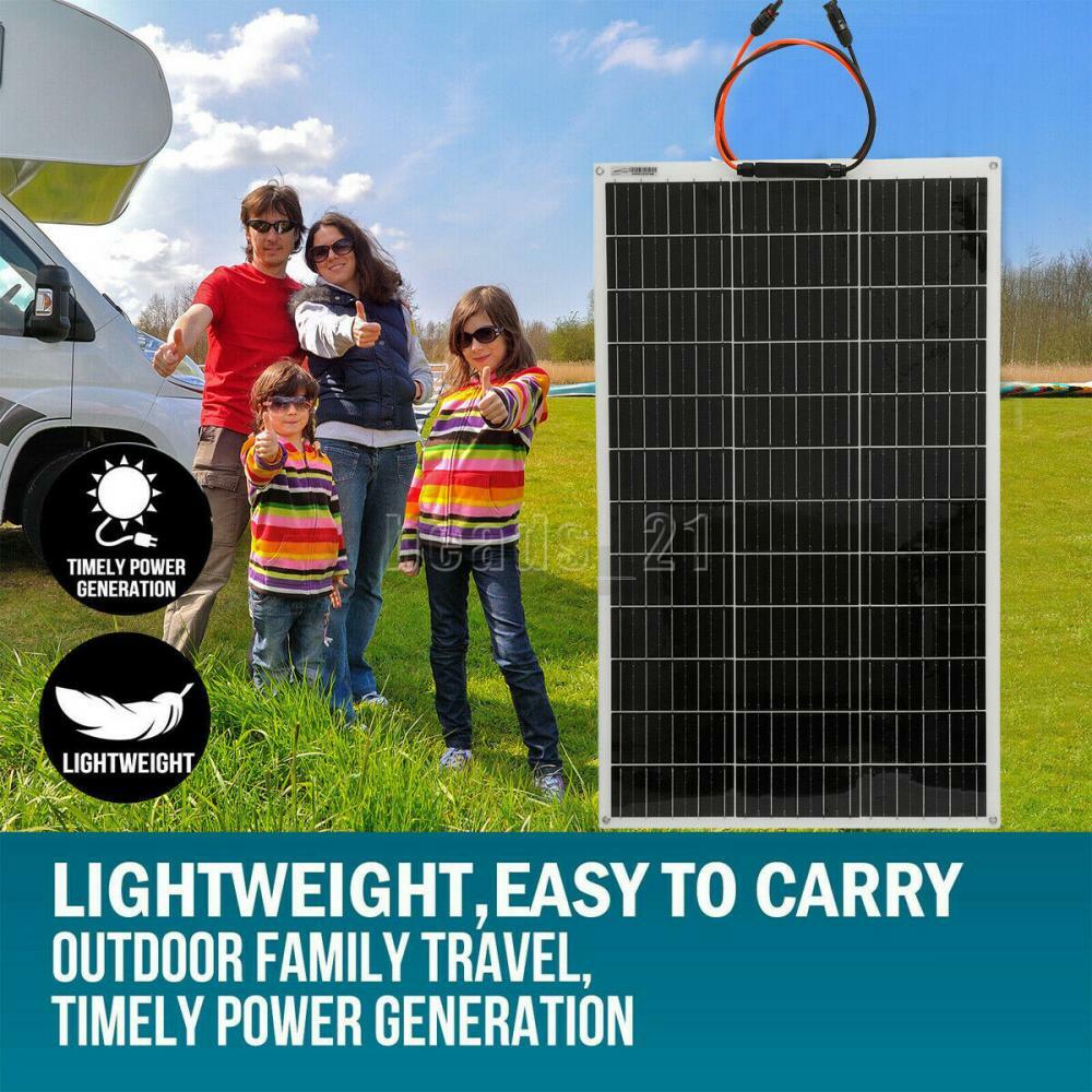 150W Flexible Solar Panel Module Battery Charger Kit Outdoor RV Marine Car 18V