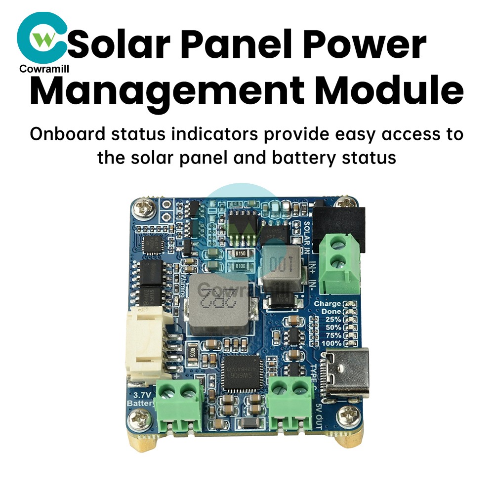 6-24V Solar Panel Power Management Module 5V 3A Supports MPPT, PD QC FCP SFCP