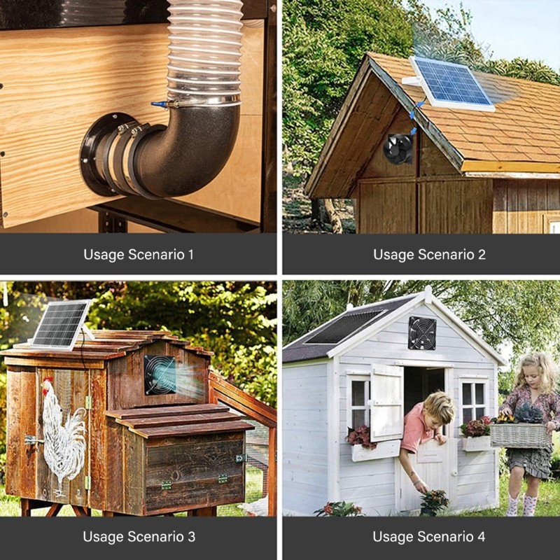 4.7×4.7 Foot Solar Distribution Fan With 3.9 Foot Channel For Window Venting