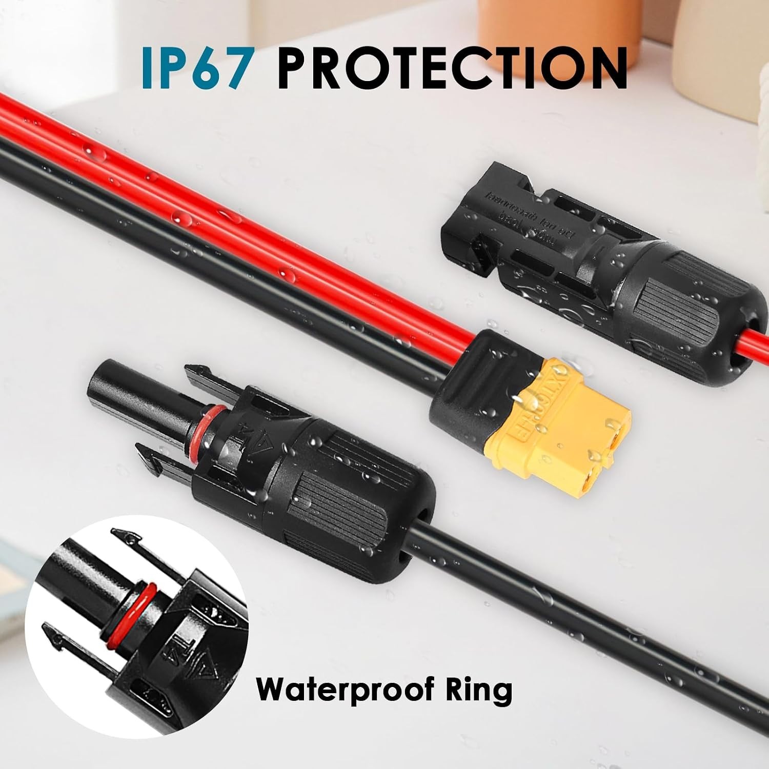 Waterproof & Dustproof 75FT XT60 Solar Cable – Perfect for Emergency Power Needs