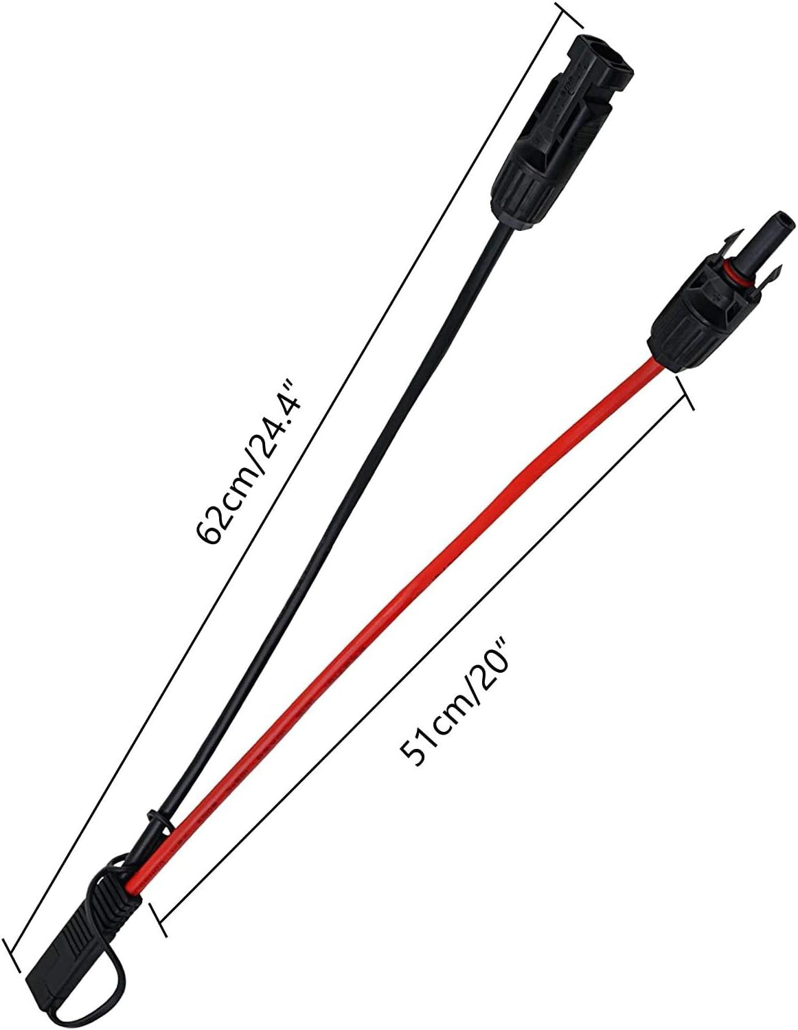 Solar Panel to SAE Adapter with MC4 Connector Extension Cable 10AWG for Easy Co