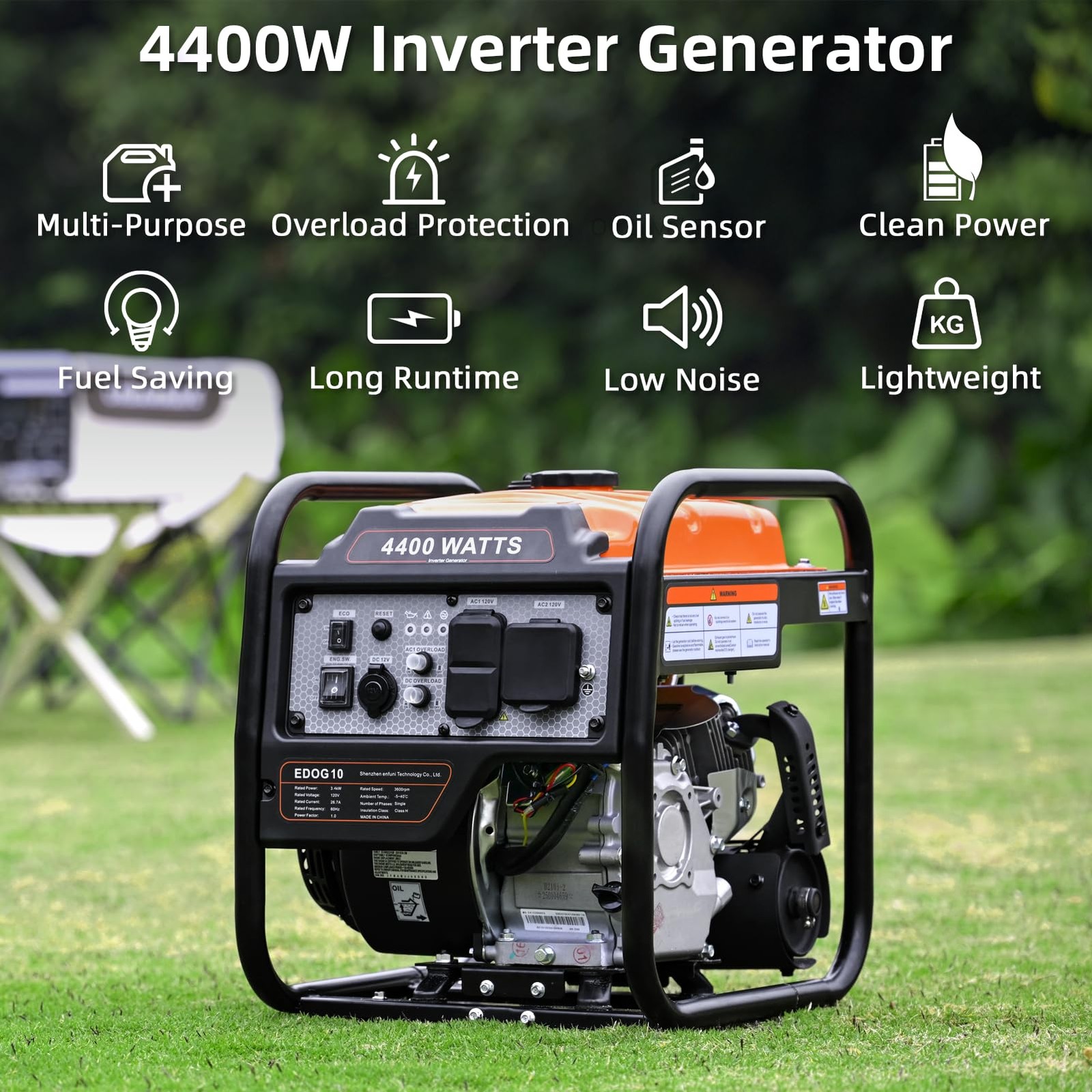 Estacion De Energia De Gasolina 4400w Portatil Para Acampar Casa Hogar En Oferta