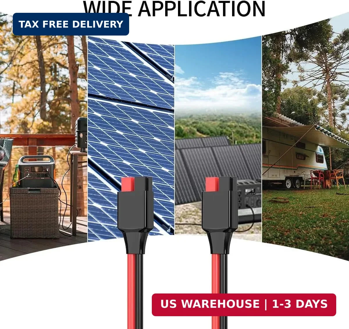 ELFCULB 10AWG 2FT Anderson Extension Cable 2 6 10 20 35 50FT Solar Extension Cab