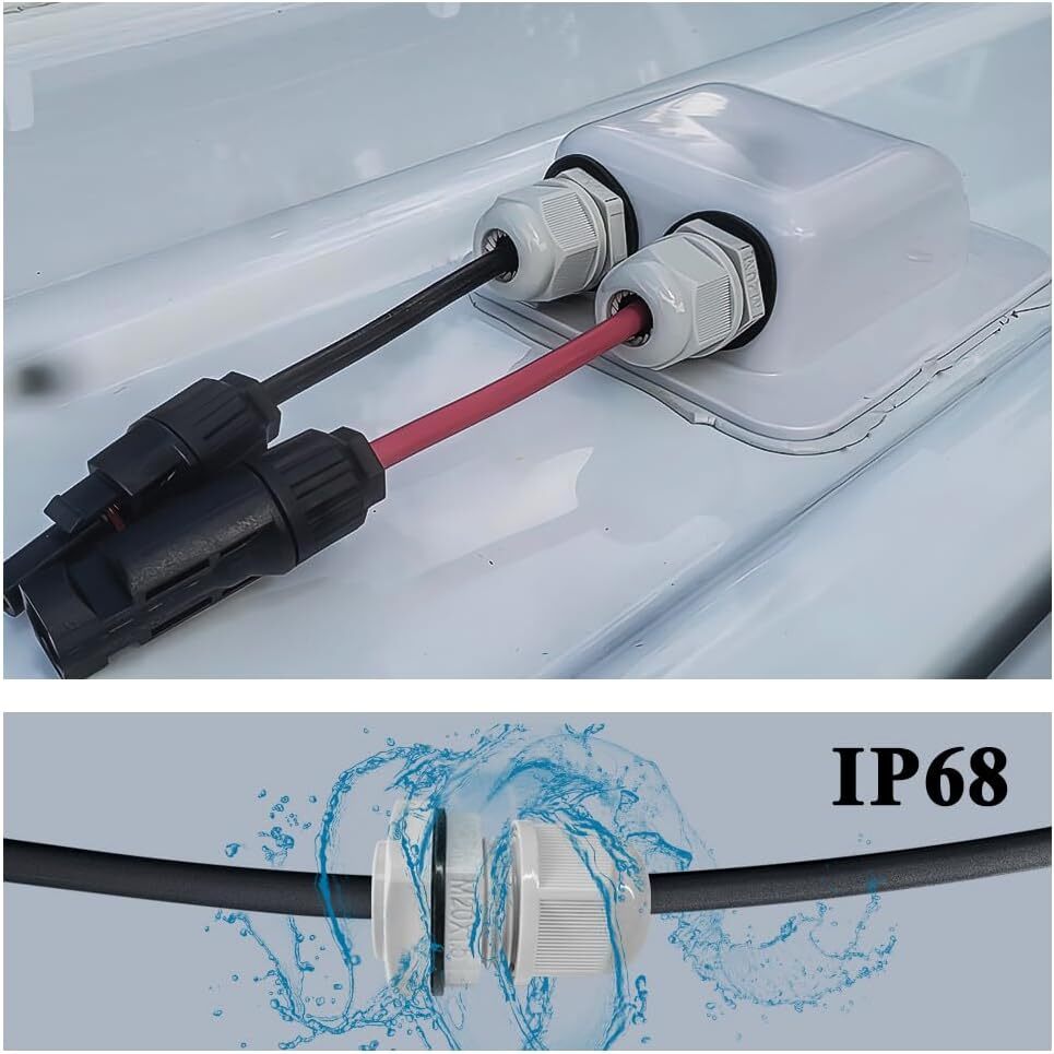 Weatherproof ABS Solar Double Cable Entry Gland for All Cable Types 2Mm² to 6Mm²