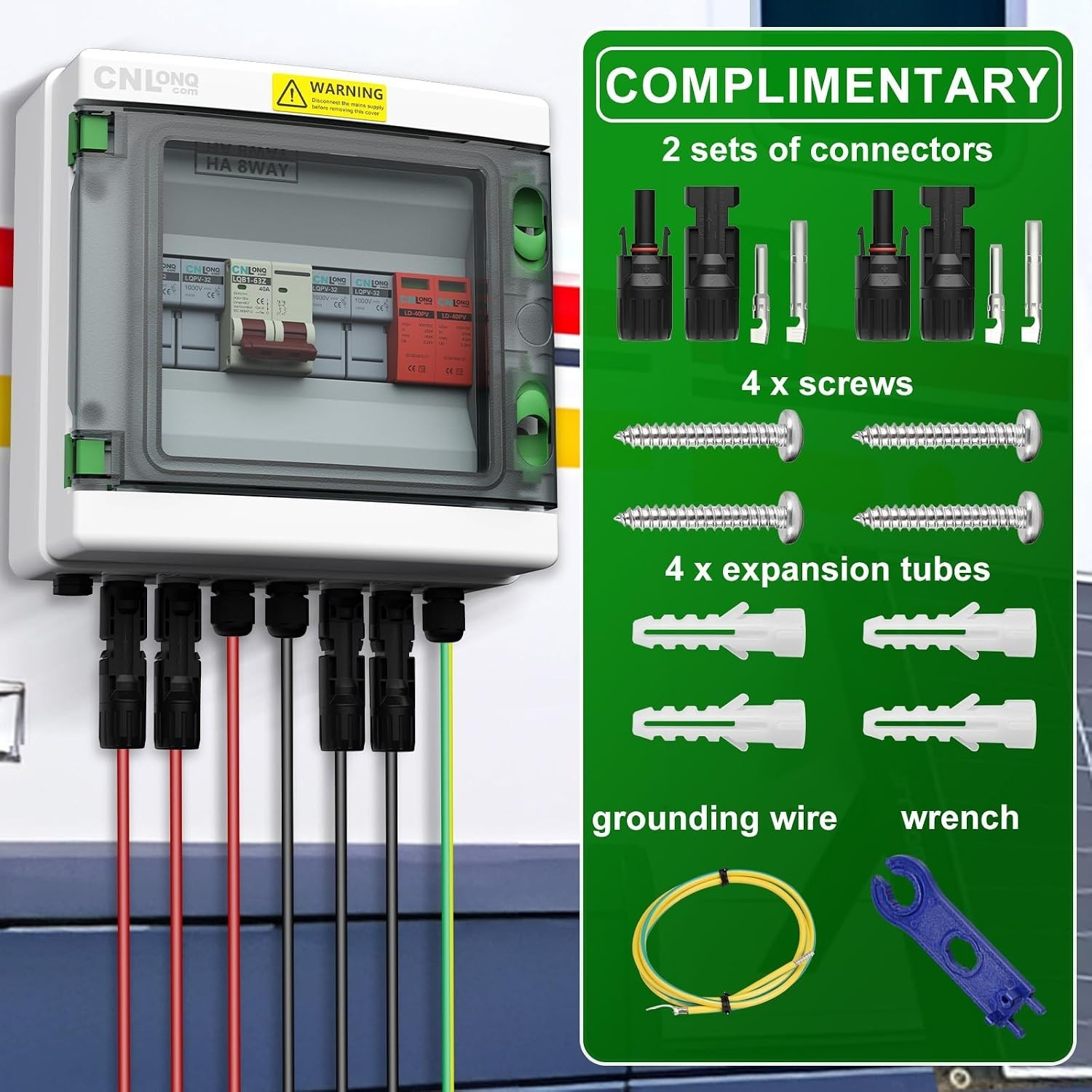 2 String Solar Combiner Box DC500V 40A with Circuit Breaker