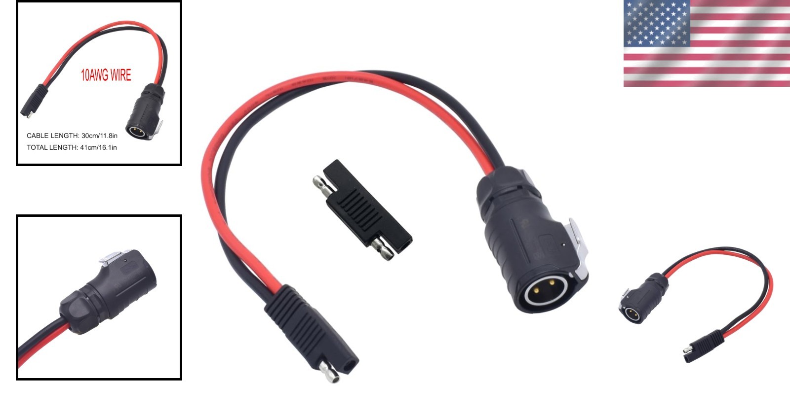 High Current 10AWG 2 Pin to SAE Cable – Ideal for Grand Design RV Solar Ports
