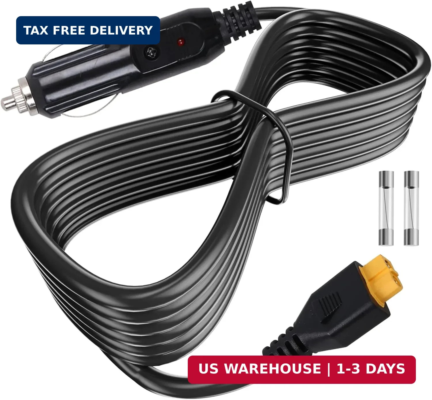 12V/24V XT60 Car Charging Cable Replacement for Ecoflow Delta/River Bluetti EB55