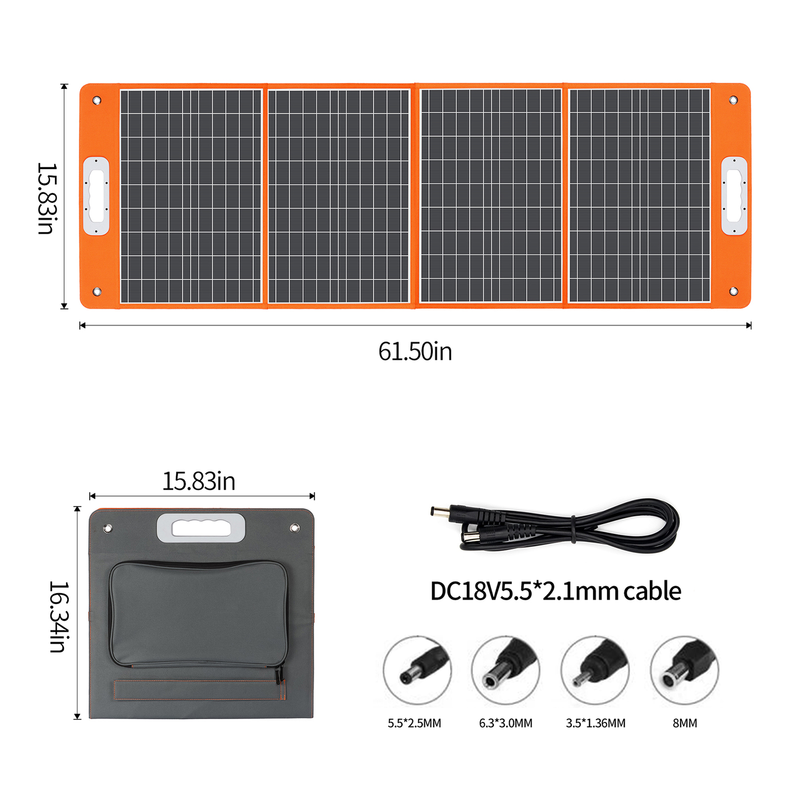 Flashfish 18V/100W Foldable Solar Panel Solar Charger Power Station Travel D1L5
