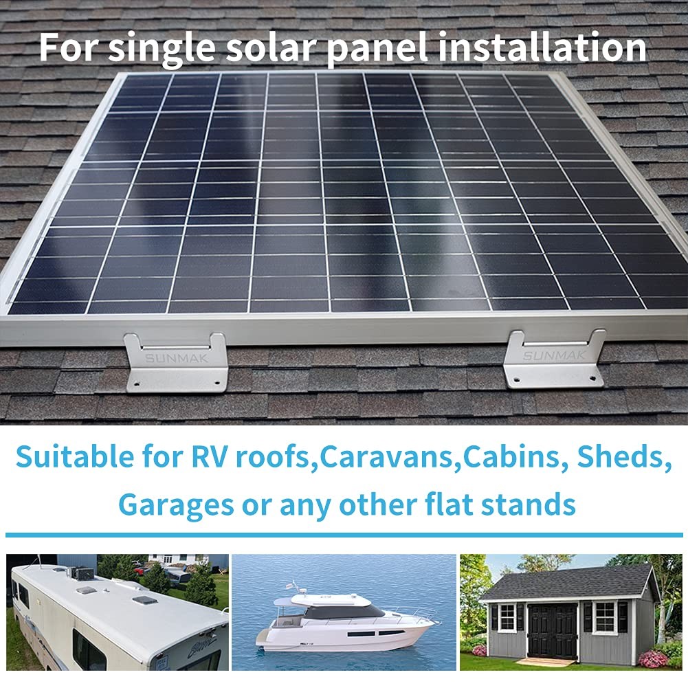 SUNMAK 16 Units per Set Solar Panel Mounting Z Brackets, Solar Panel Mounting Br
