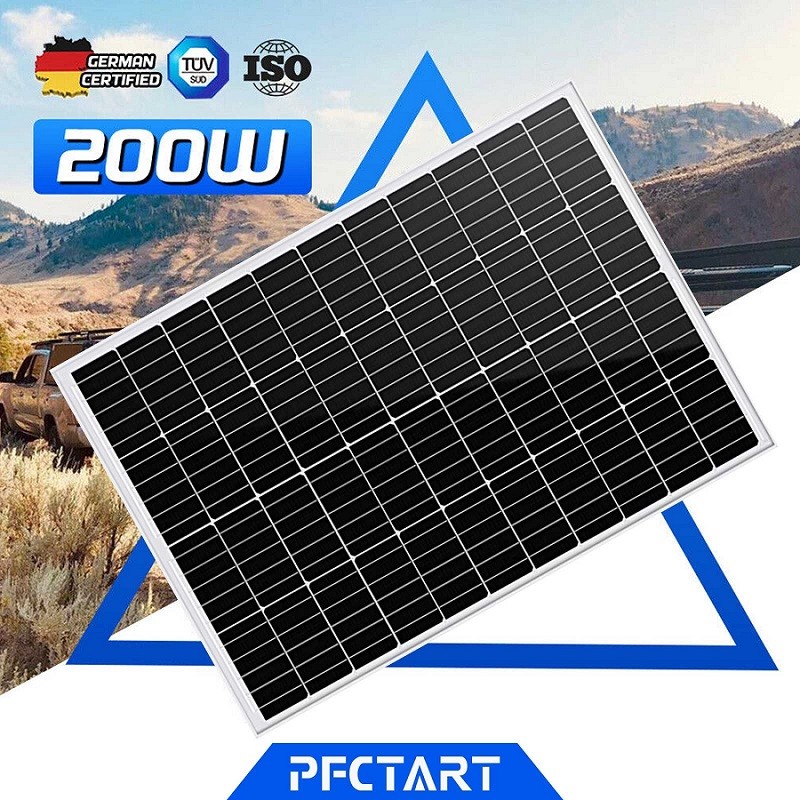 200W Watt Mono Solar Panel 12V Battery Power Off-Grid RV Home Boat Camping US