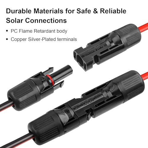 10AWG Solar Panel to Anderson Connector Extension Cable 3 Ft Tinned Copper