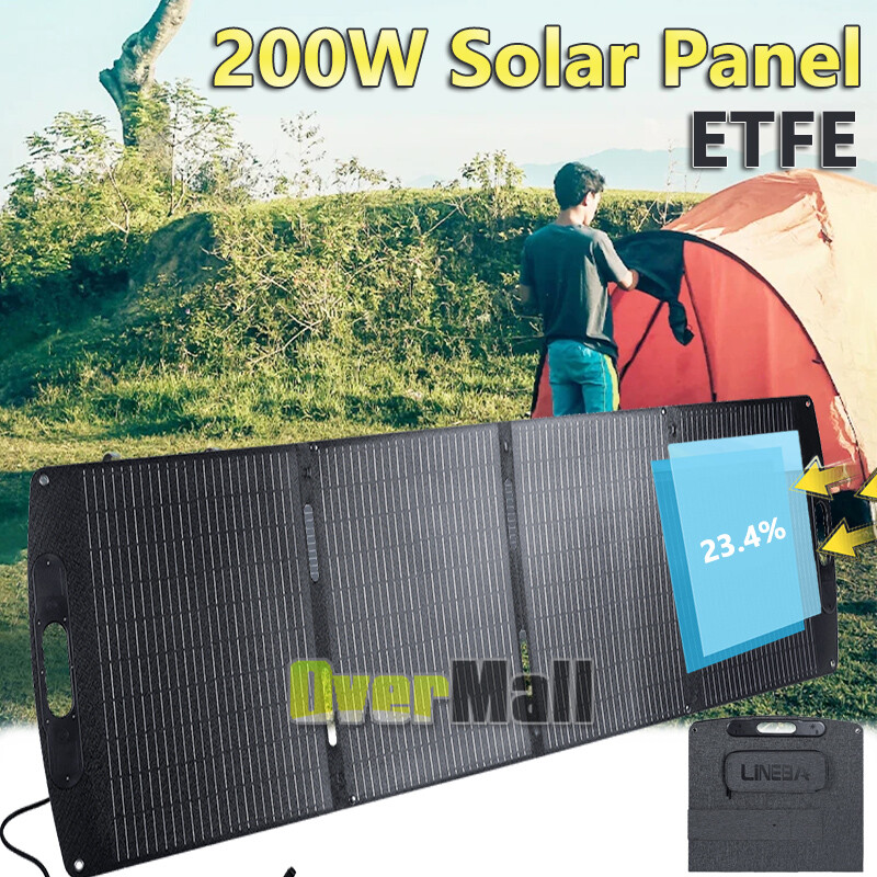 200W Portable Solar Suitcase, Foldable Solar Panel for Outdoor Camping, Durable
