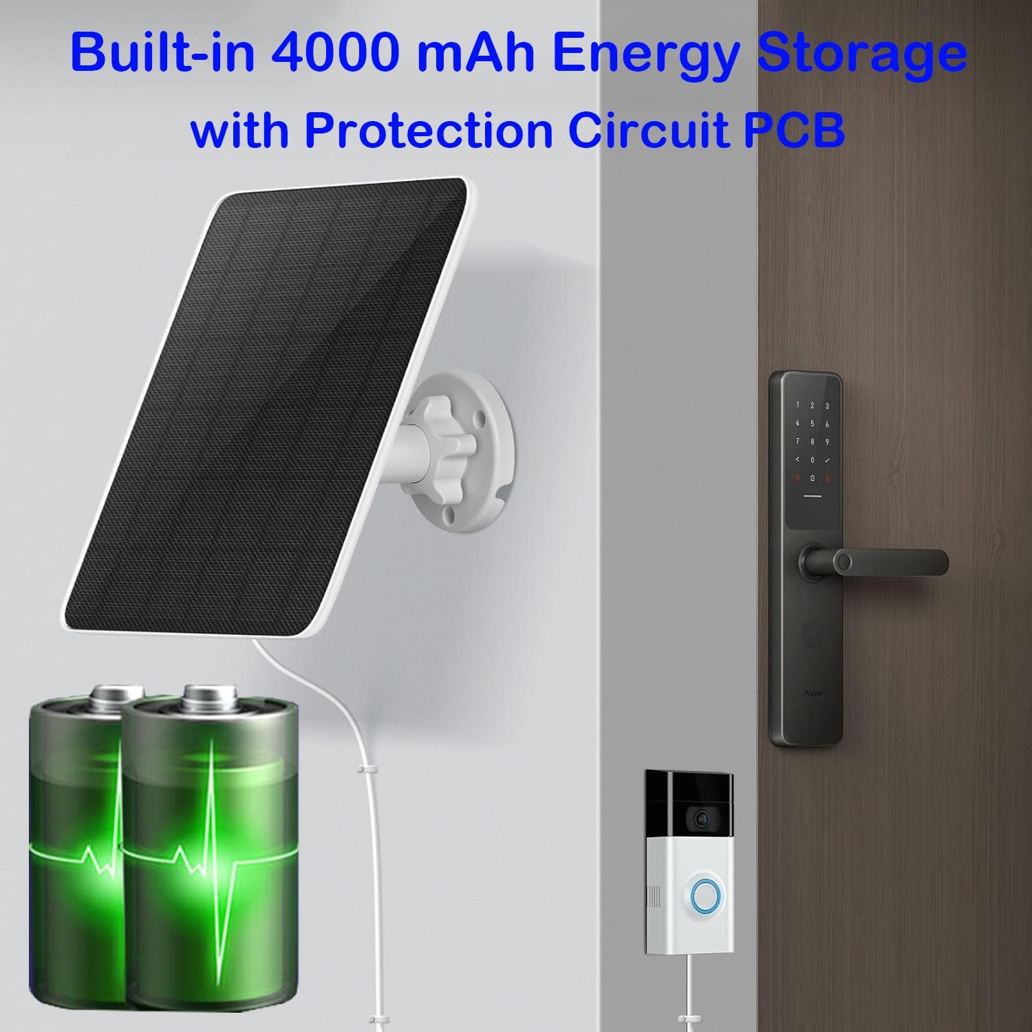 Solar Charger for Ring Doorbell with Built-in Energy Storage – Solar Panel Co…