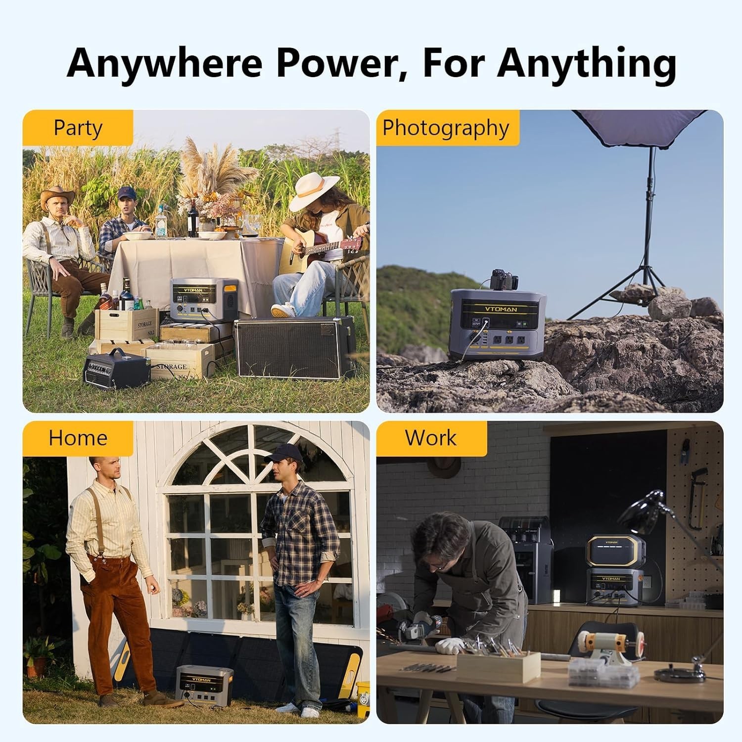 VTOMAN FlashSpeed 2400 Portable Power Station, 1408Wh LiFePO4 Battery 2400W US