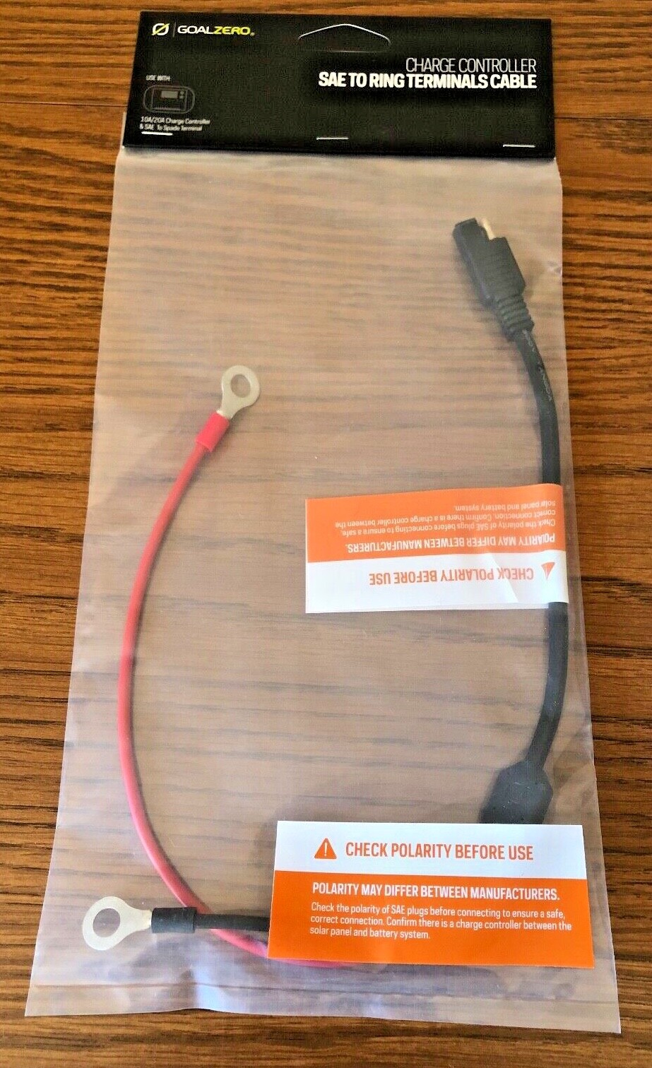 Goal Zero SAE to RING Terminals Cable use with Charge Controller # 98375
