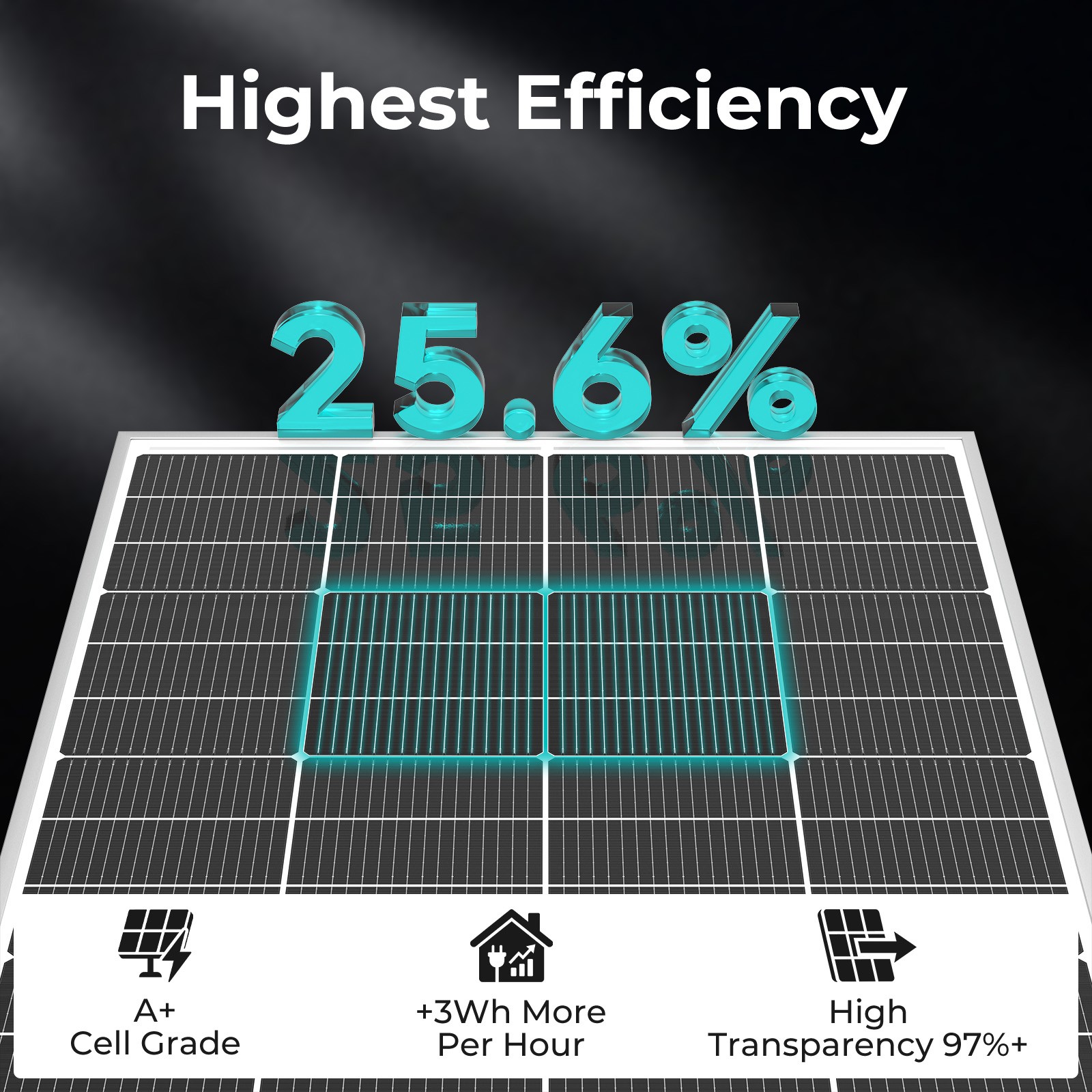 200W N-Type Solar Panel 16BB 25.6% High Efficiency Marine Off-Grid Power Systems