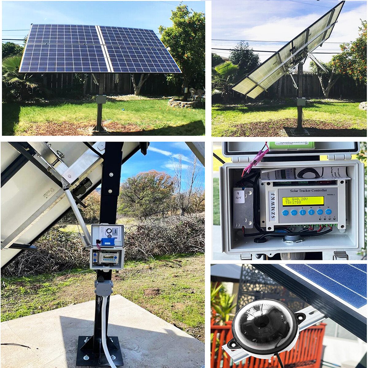 6000N Dual Axis Solar Tracking Tracker Kit W/ 2PCS Linear Actuator Controller AT