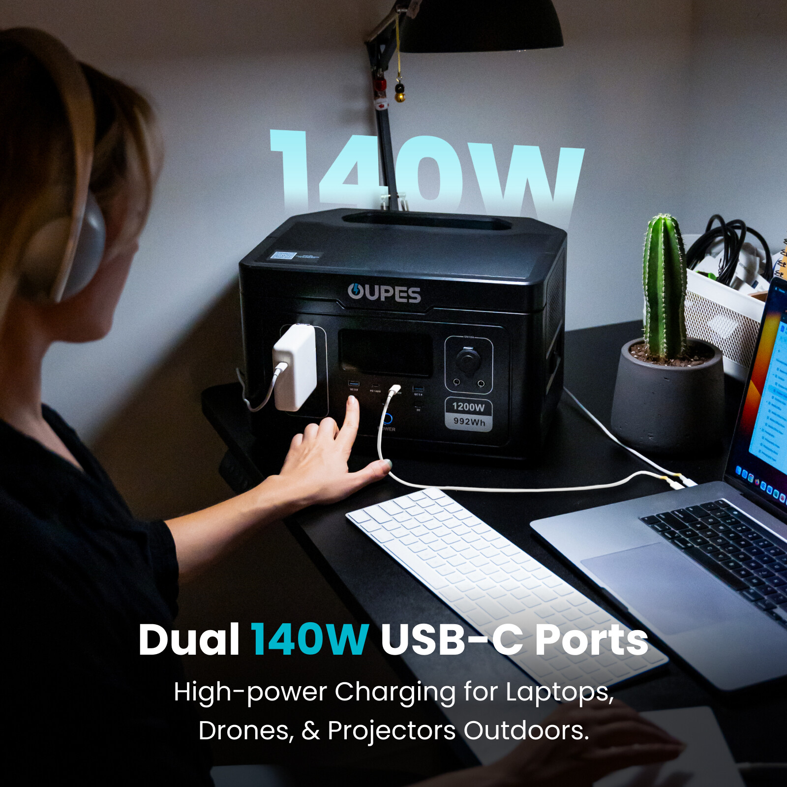 OUPES Exodus 1200 Power Station 1200W/992Wh Solar Generator LFP Battery Camping