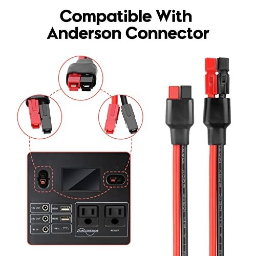 10AWG 45A O Ring Terminal Connector, Dual ATC Fuse Holder Cable for Solar Genera