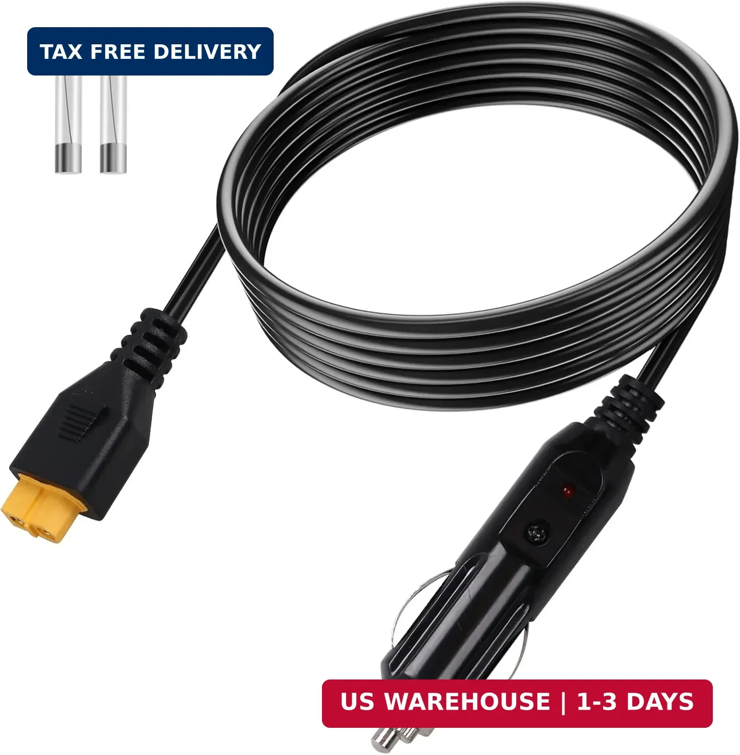 12V/24V XT60 Car Charging Cable Replacement for Ecoflow Delta/River Bluetti EB55