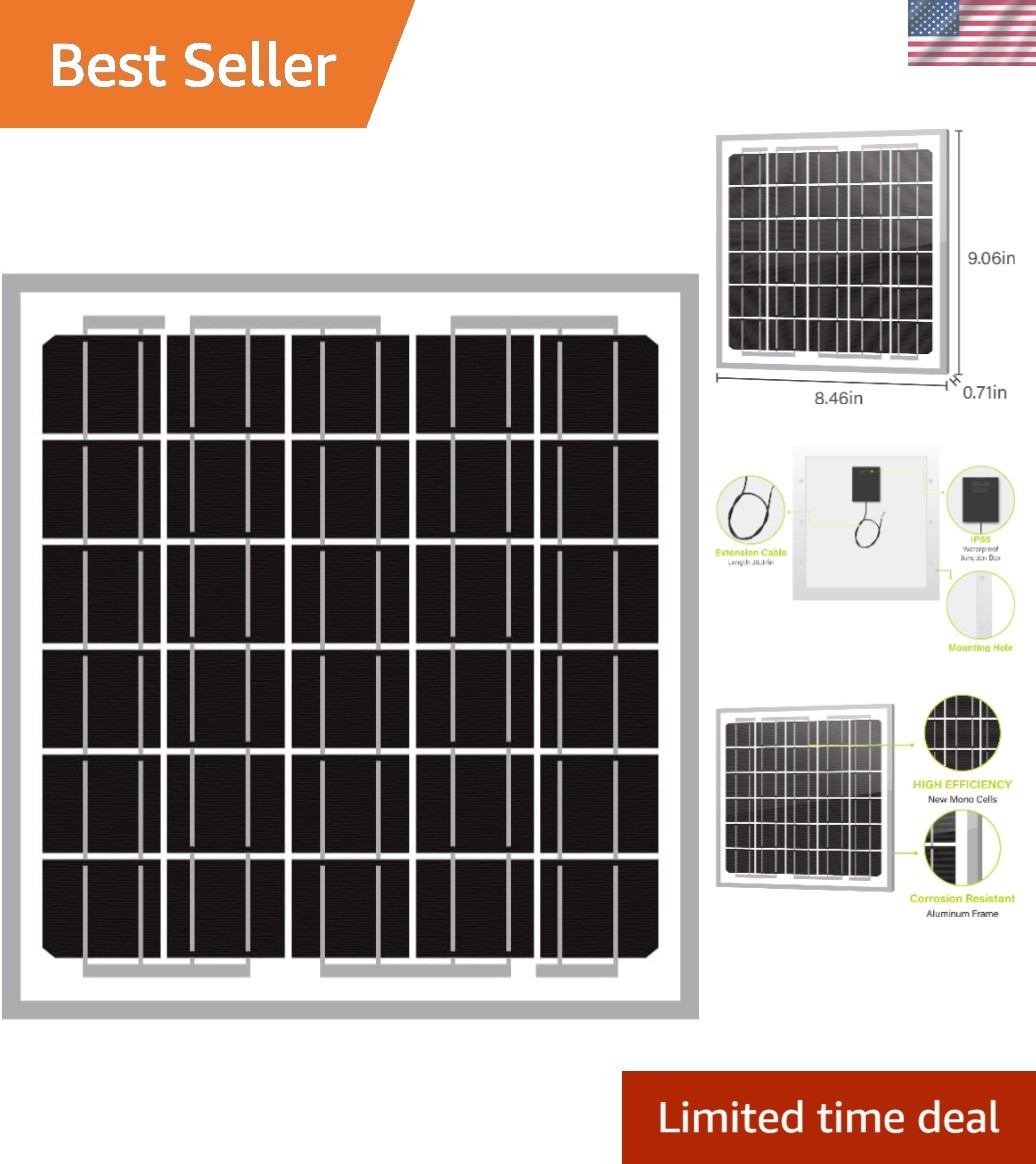 Weather-Resistant 5W Monocrystalline Solar Panel for Reliable Energy Solutions
