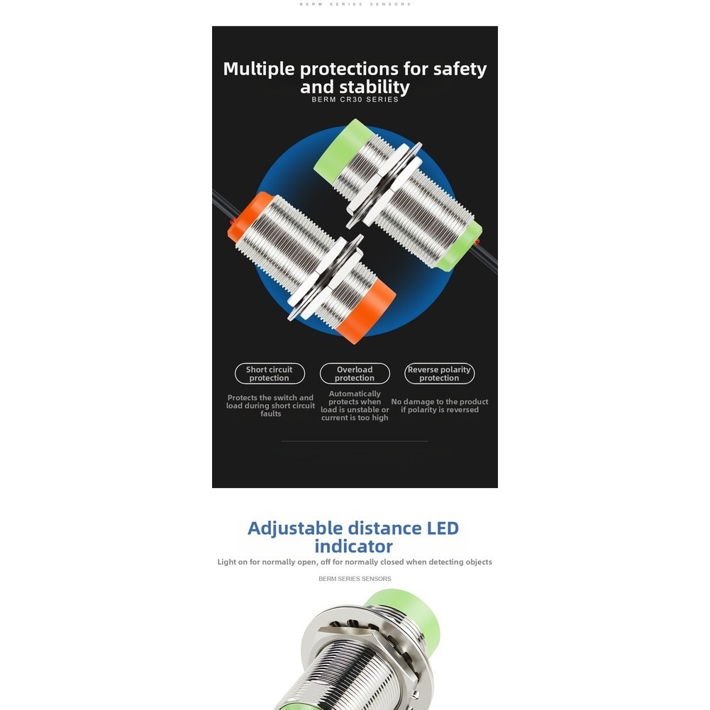 Capacitive Proximity Switch Industrial Application Robust Metal Housing