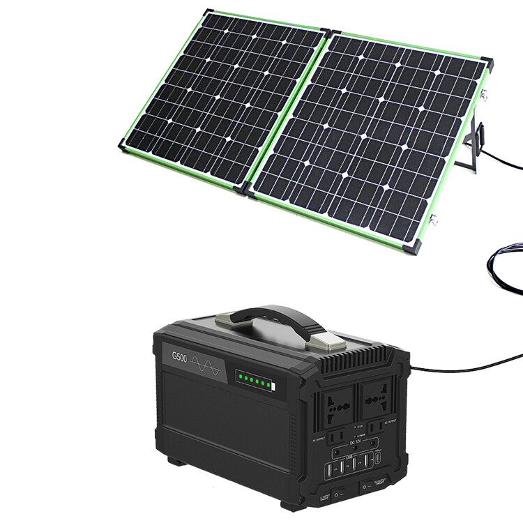 500W Large Capacity Lithium Generator Portable Solar Power Station Pure Sine Wav