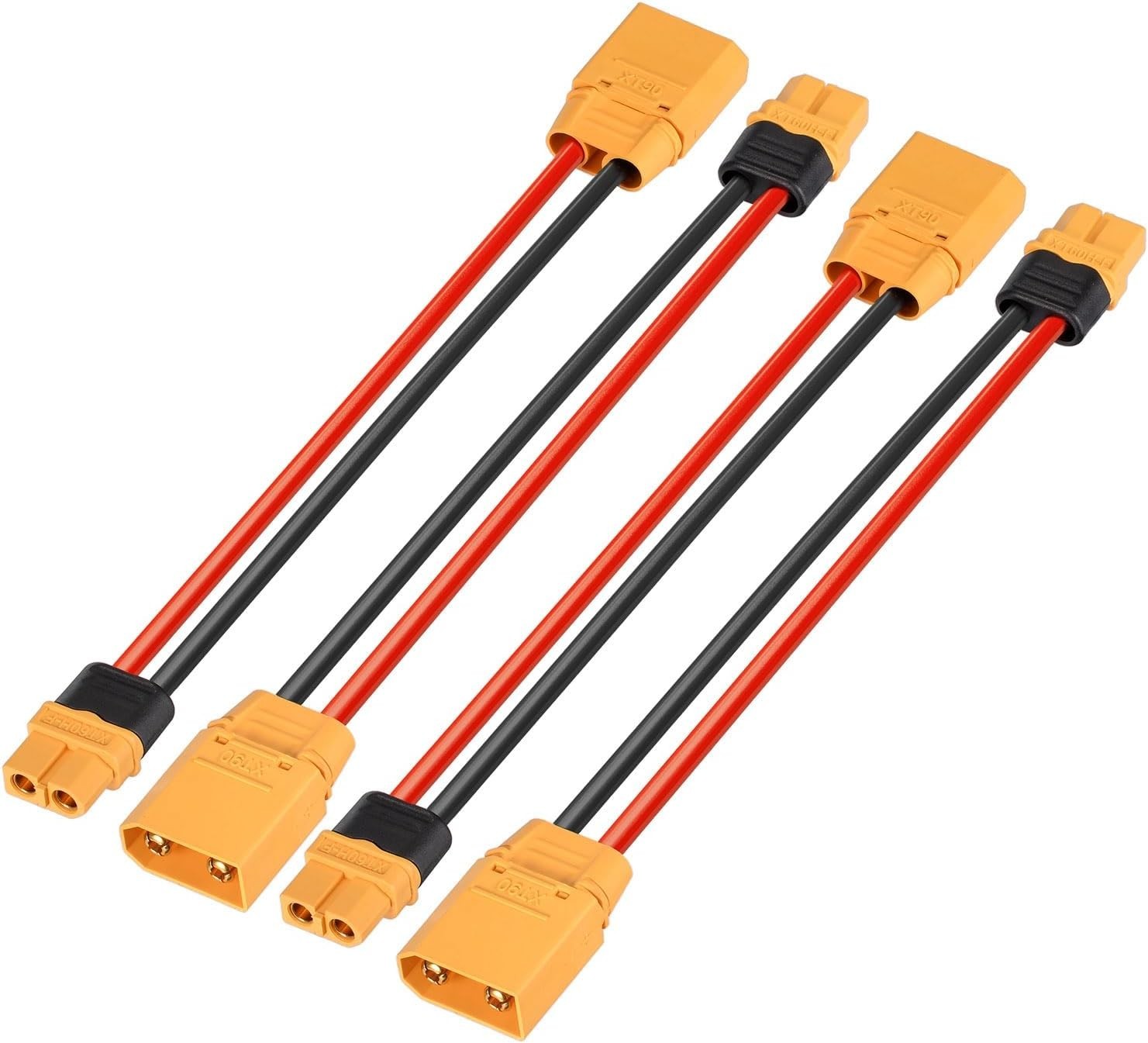 XT60 to XT90 Adapter 4 Pieces 12AWG XT60 Female to XT90 Male Connector Cable