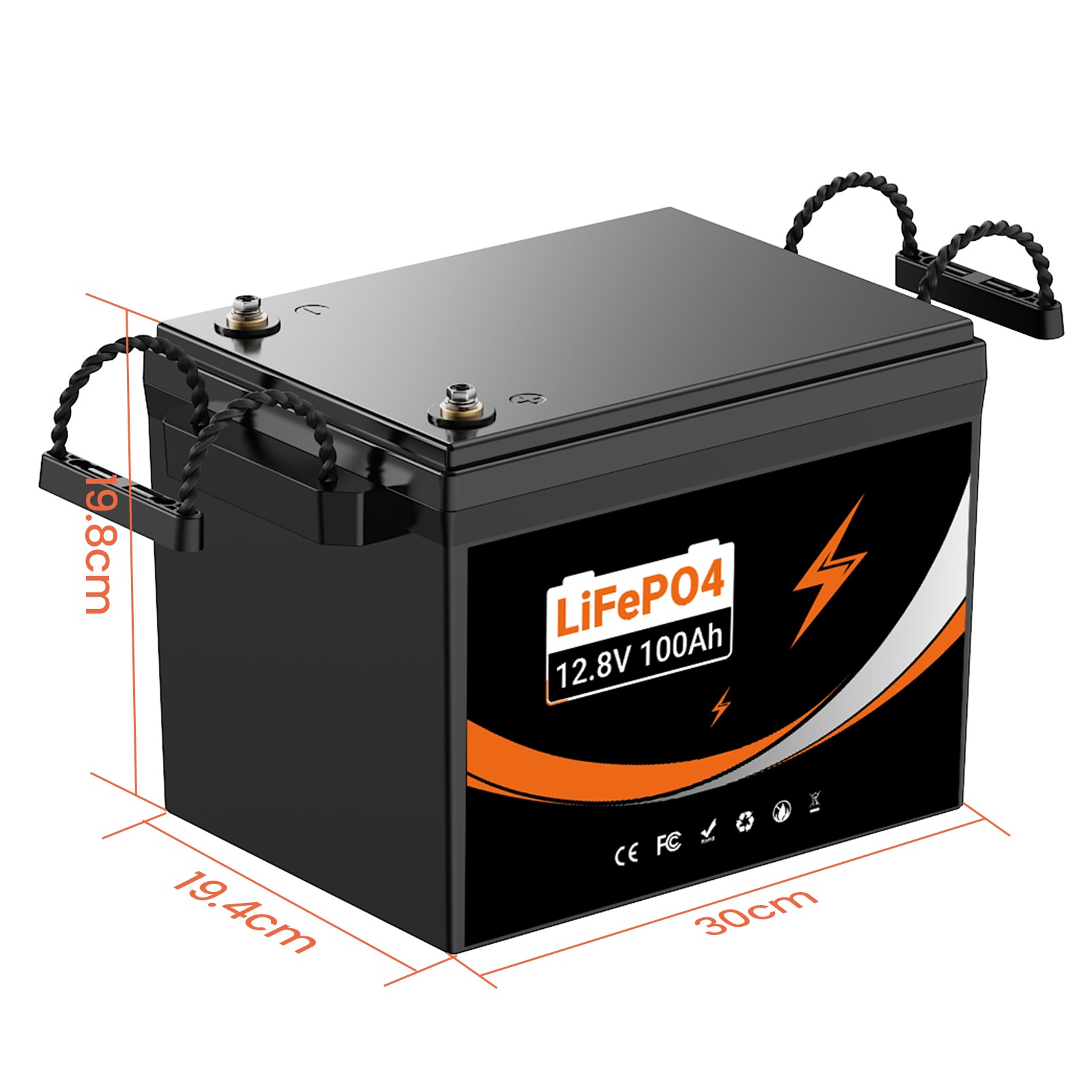 12V 100AH LiFePO4 Lithium Battery Deep Cycles For RV Camping Marine Solar Garden