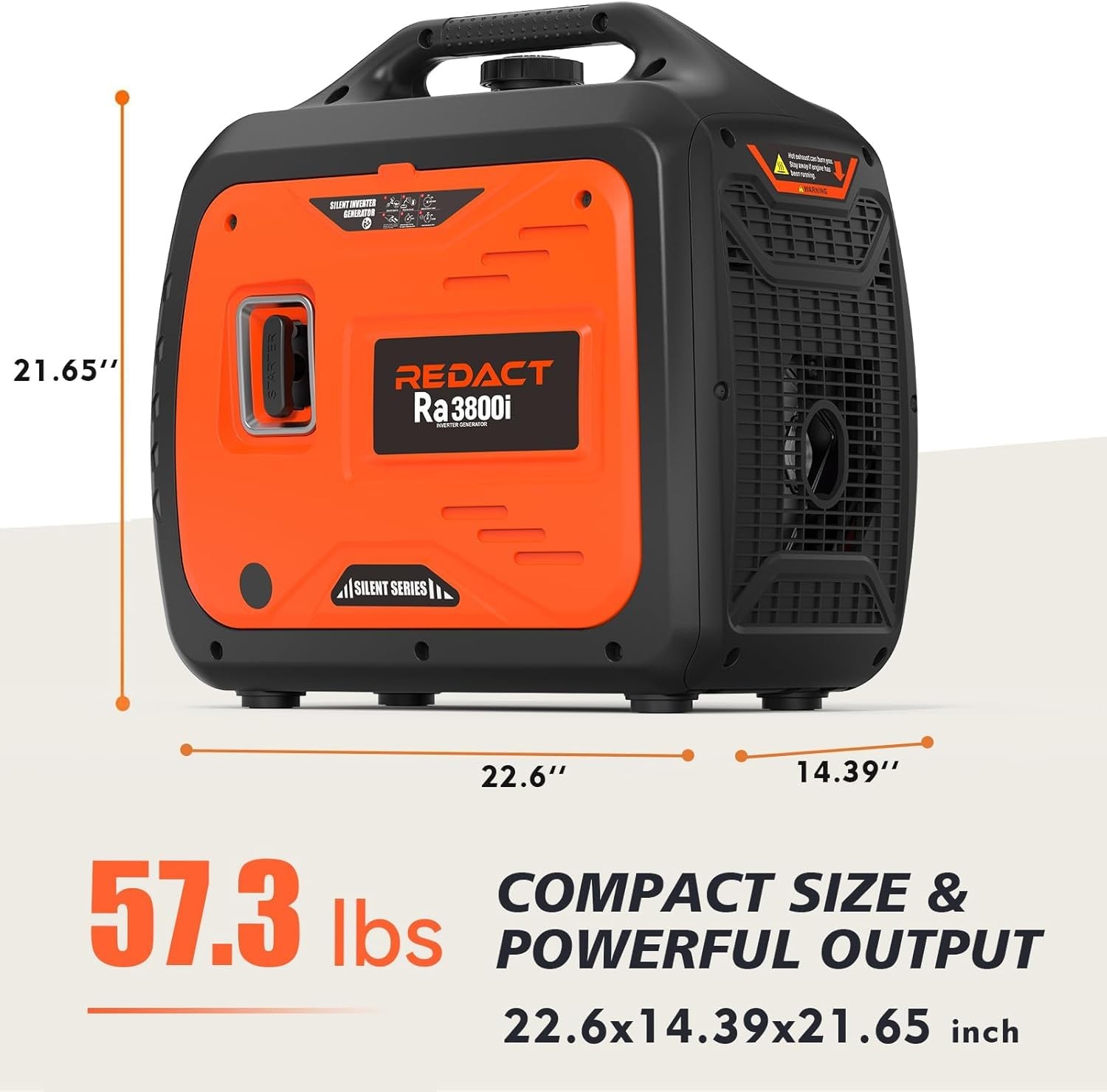 3800W Lightweight Portable Inverter Generator with Clean Power for Home, Camp…