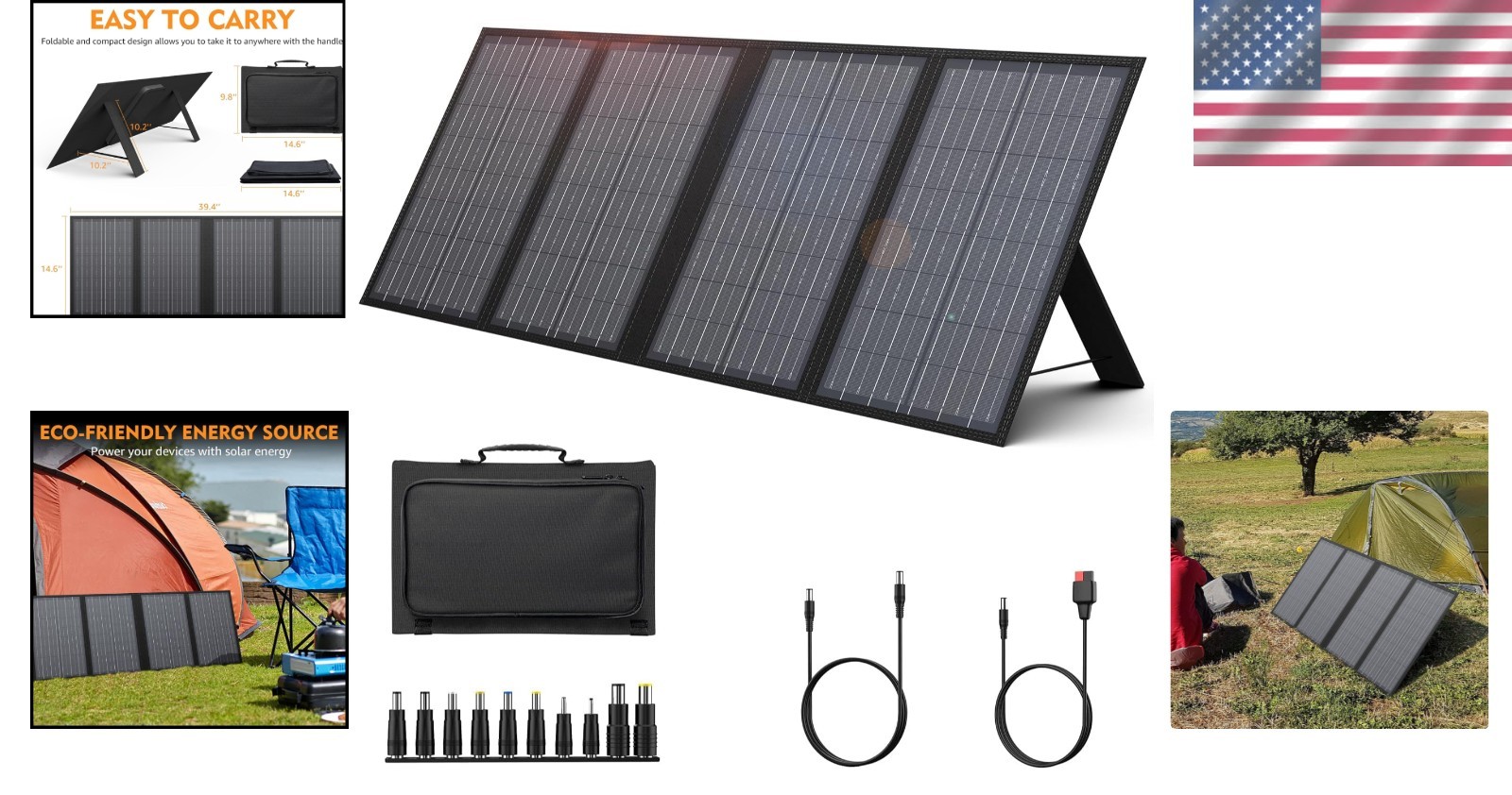 Portable 60W Solar Panel Charger for Power Stations