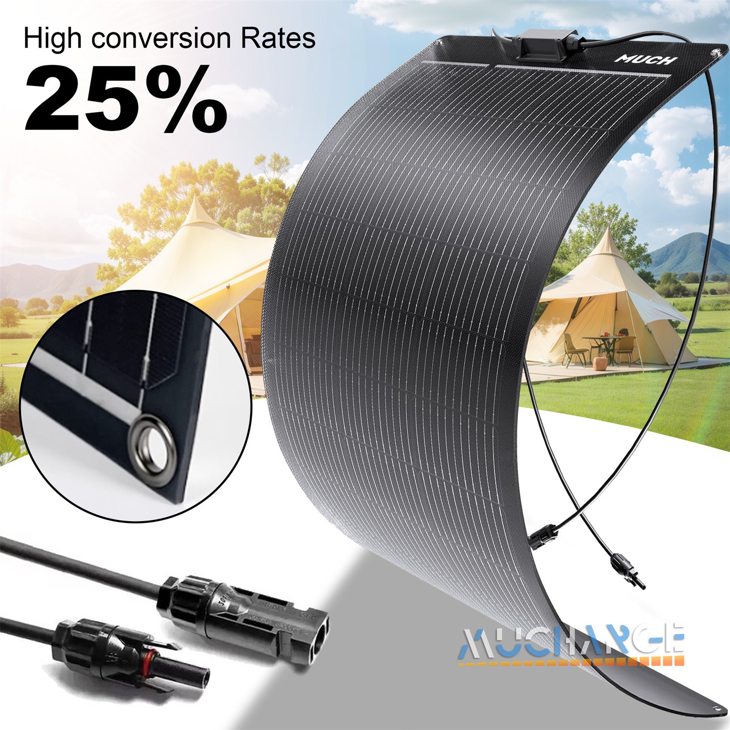 200/400W Flexible Solar Panel Mono Portable Power Camping Home RV Battery Charge