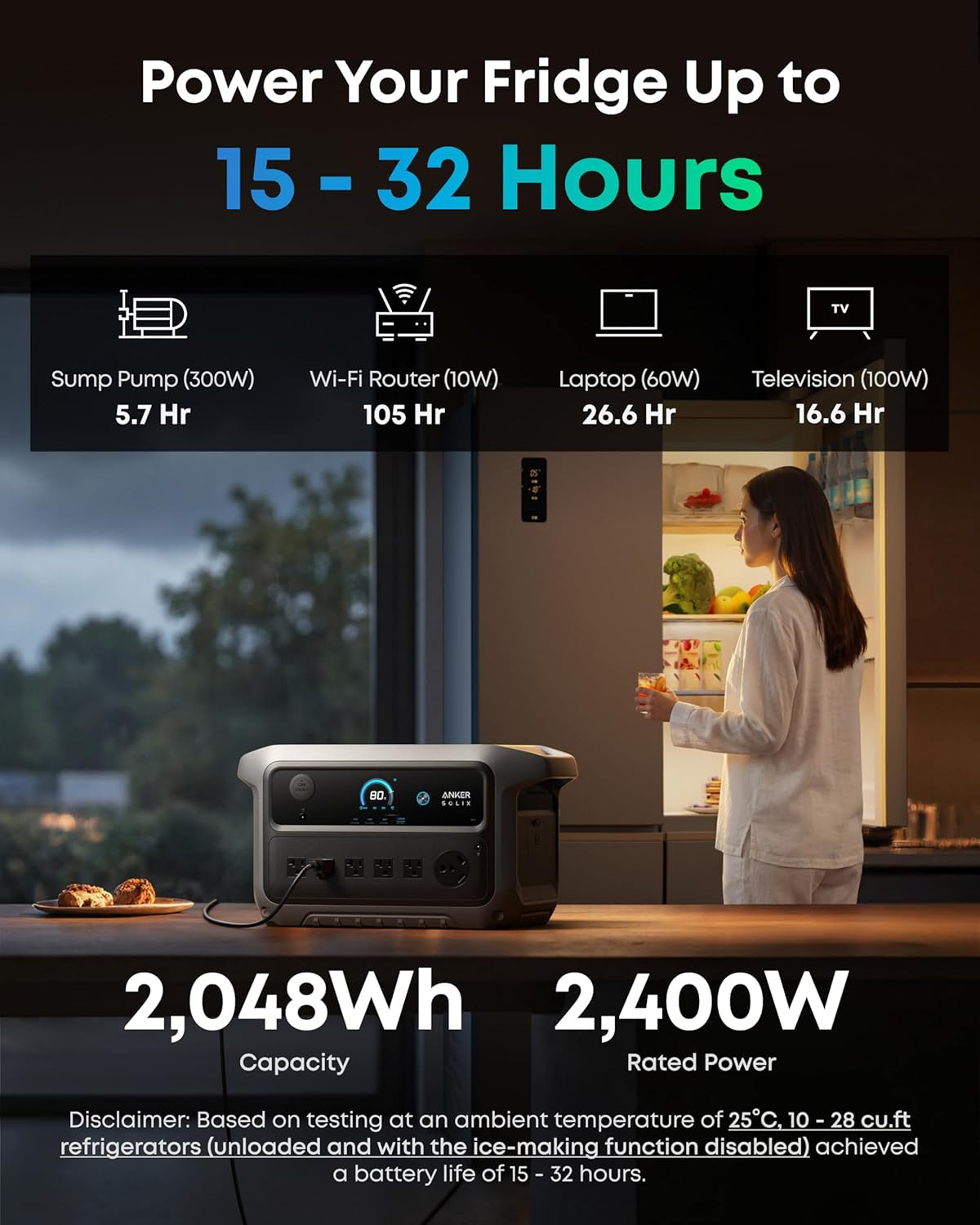 Anker SOLIX C2000 Gen 2 Portable Power Station, 2,400W (Peak 4,000W) Solar Gener