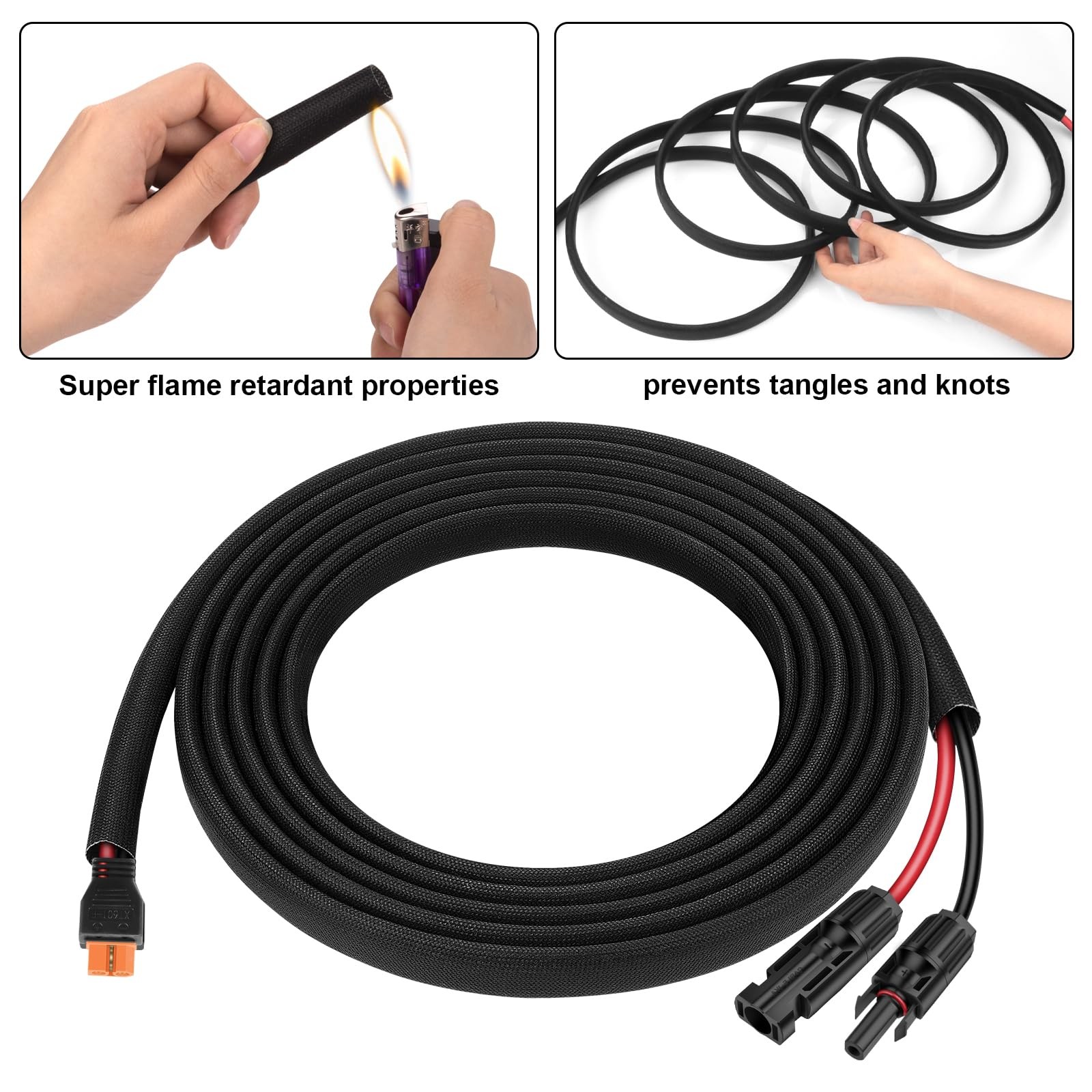 Solar Panel to XT60i Female Adapter Charging Cable for Solar Panels RV Portab…