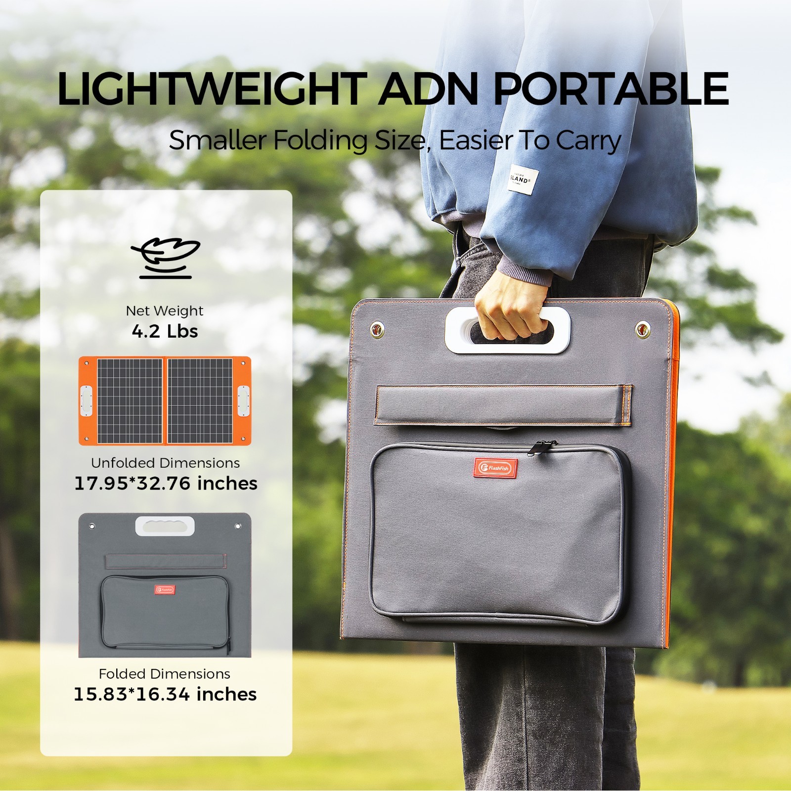 Portable Solar Panel 60W 18V Solar Charger for Outdoor Camping