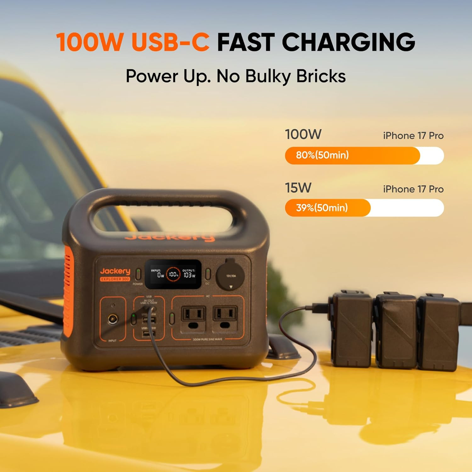 Portable Power Station Explorer 300, 292Wh Backup Lifepo4 Battery, Solar Generat