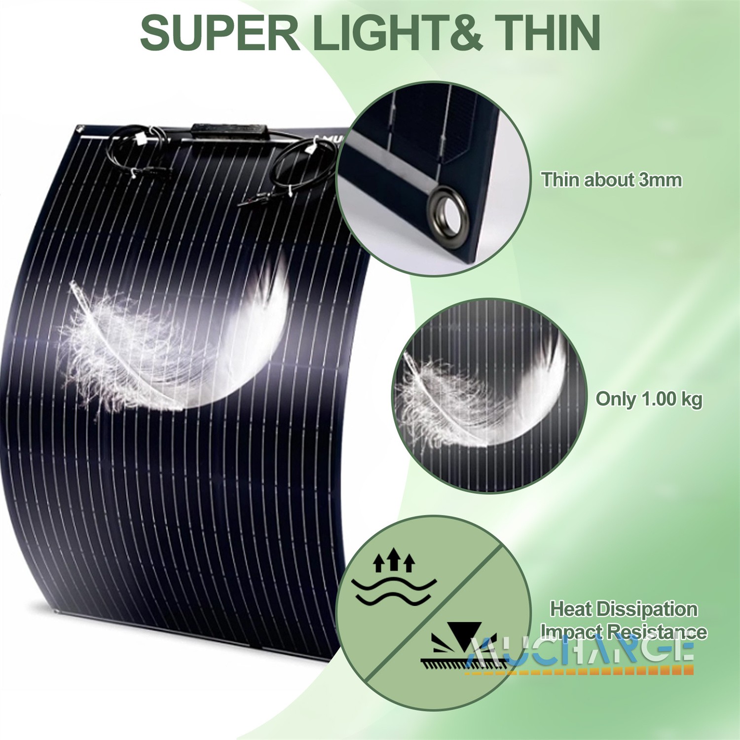 200W Mono Solar Panel Flexible High Efficiency Portable + LCD Car Inverter Kits