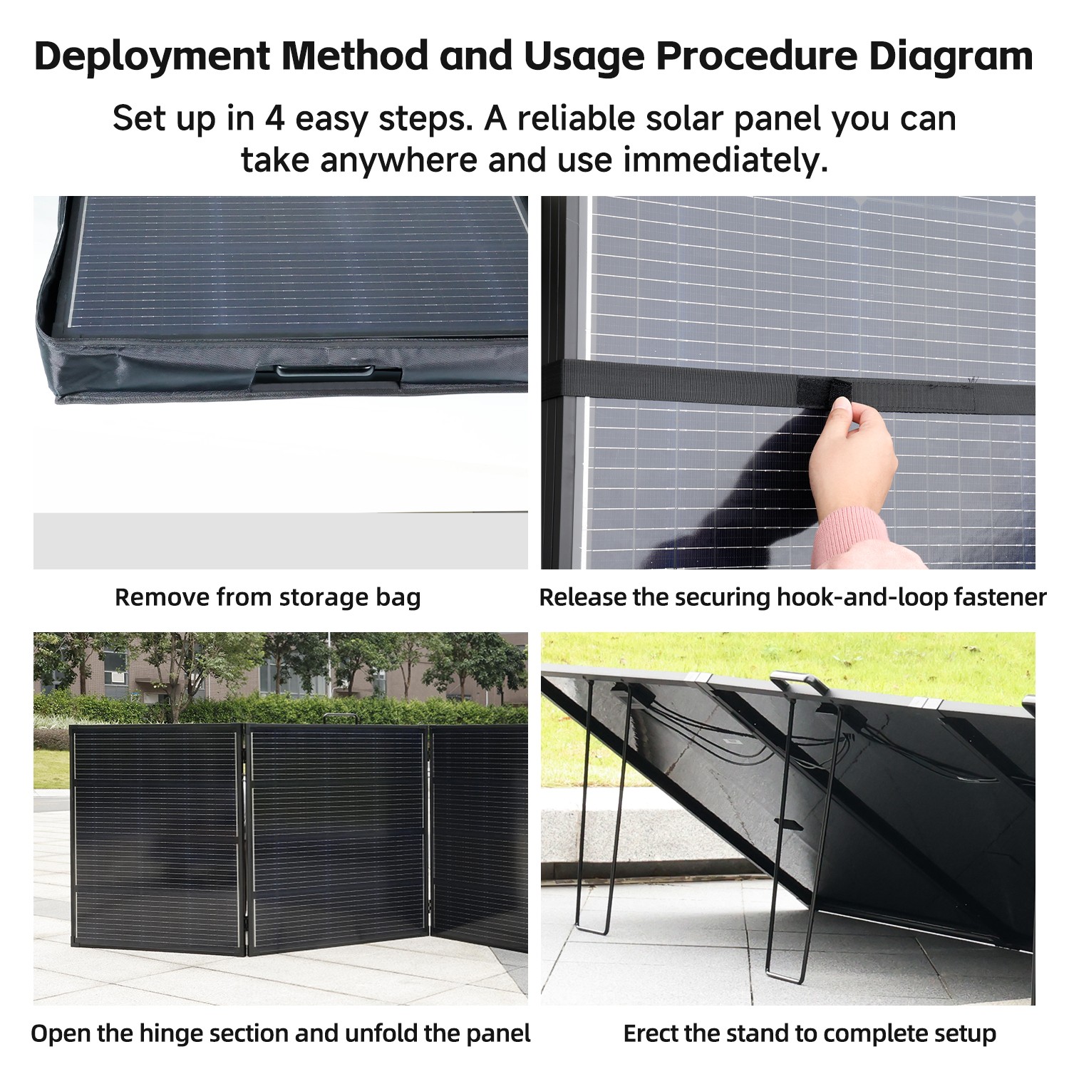 300W Solar Panels Portable Mono W/Kickstand ETFE Solar Charger Power Supply HQ
