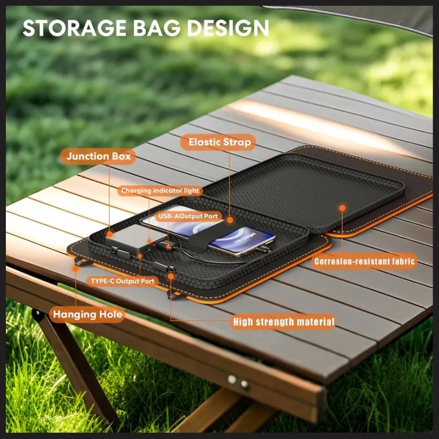 GRECELL 10W Portable Solar Charger | Foldable Monocrystalline Panel with USB A&C