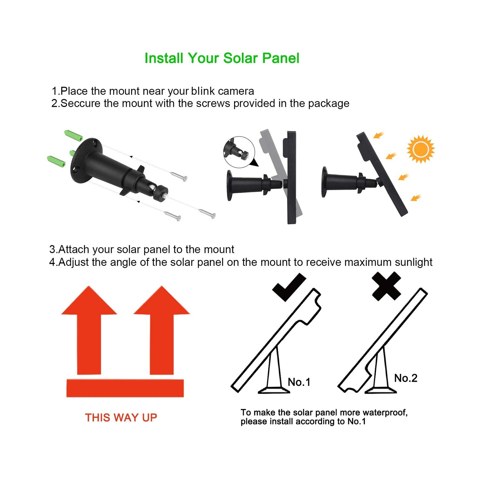 iTODOS 3 Pack Solar Panel Works for Blink Outdoor (3rd Gen) XT3 and Blink XT …