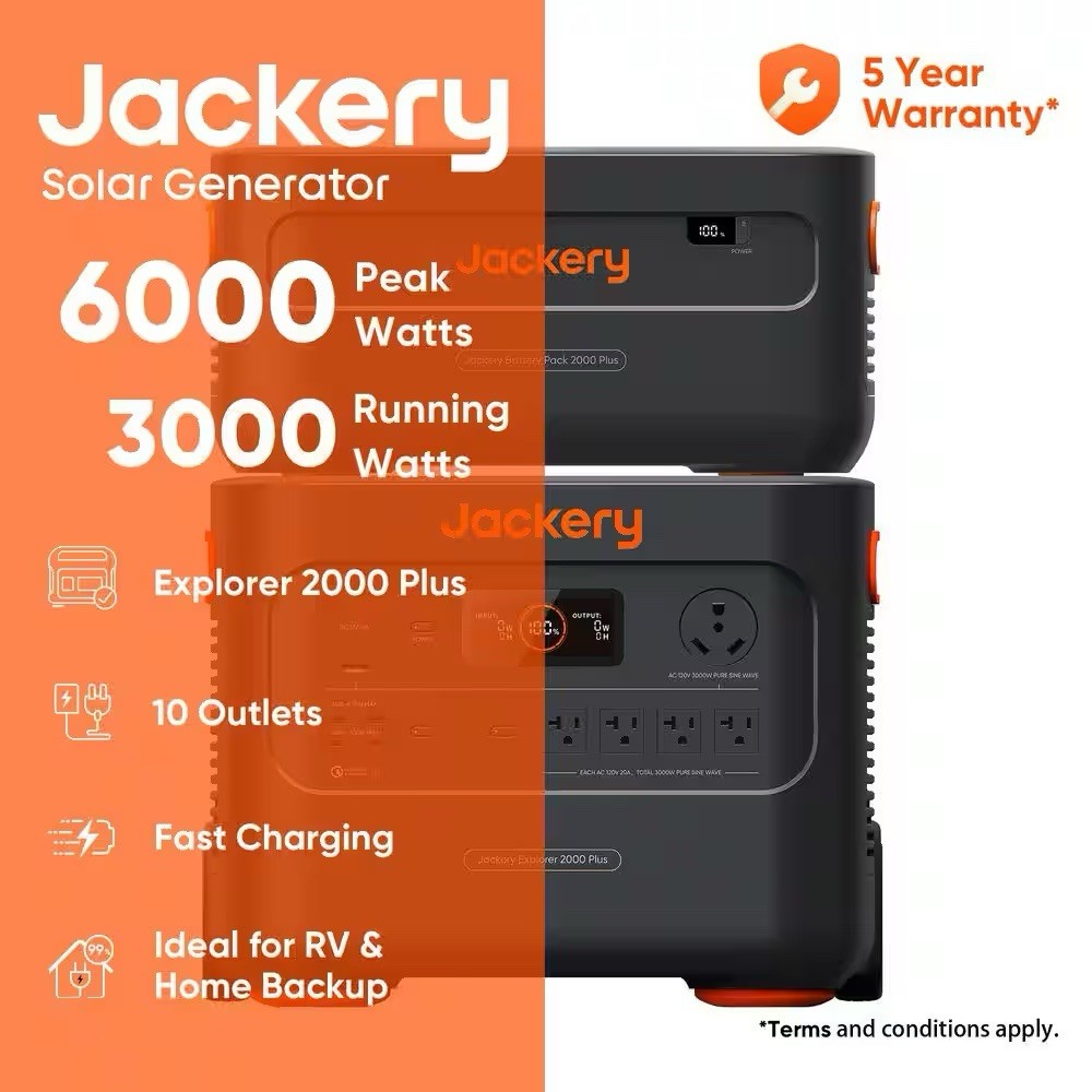 Jackery Explorer 2000 Plus Battery Generator W/ Expandable Battery *BRAND NEW*