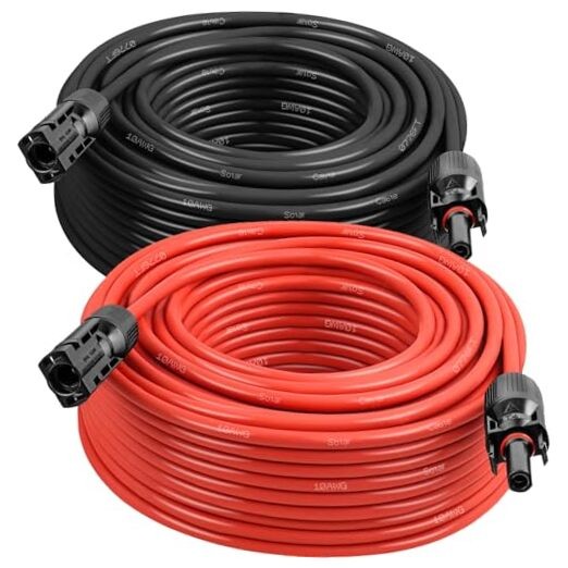 Solar Panel Extension Cable – PV Wire with Waterproof Female & Male 10AWG 100FT