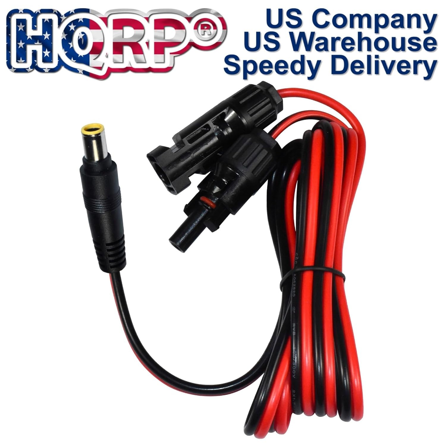 HQRP Solar Charging Cable to DC7909 Plug, Solar Connector to DC8mm Adapter Cable