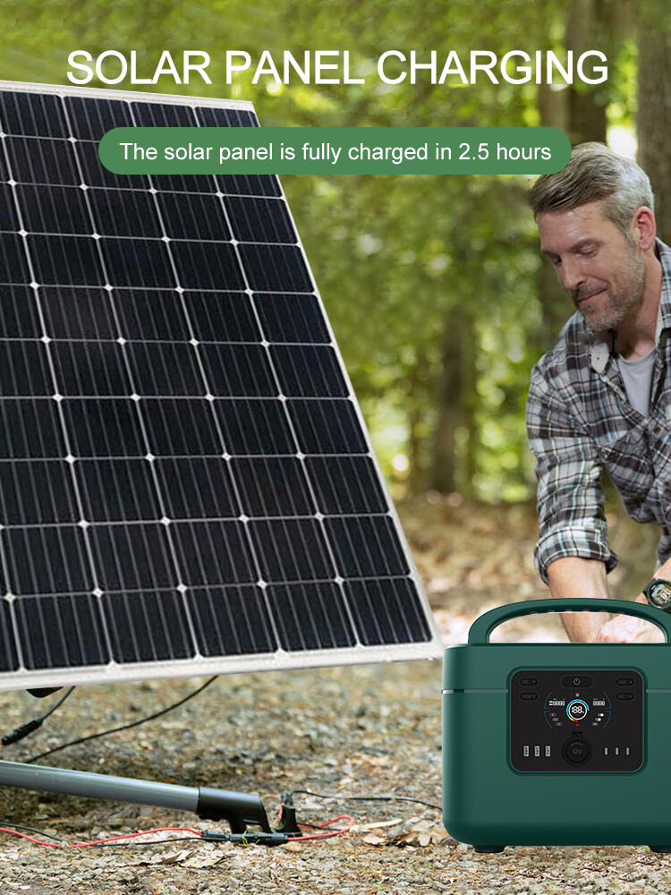 Portable Outdoor Power Bank 1200w Sine Wave Support Solar Charging