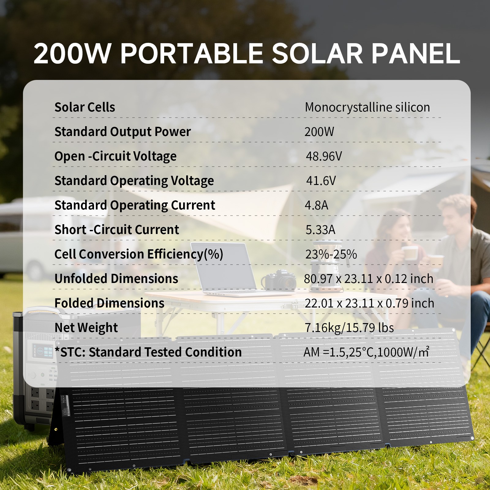 ALLPOWERS 2400W Portable Power Station Solar Generator AC With 200W Solar Panel