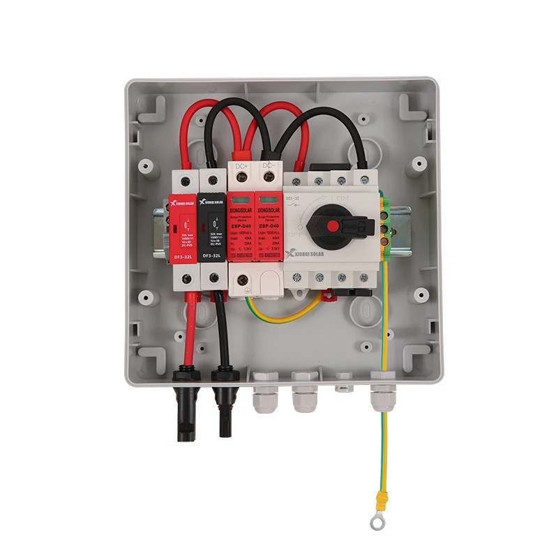 PV Combiner Box 1-in-1-out 1000V DC IP65 Waterproof Surge Lightning Protection
