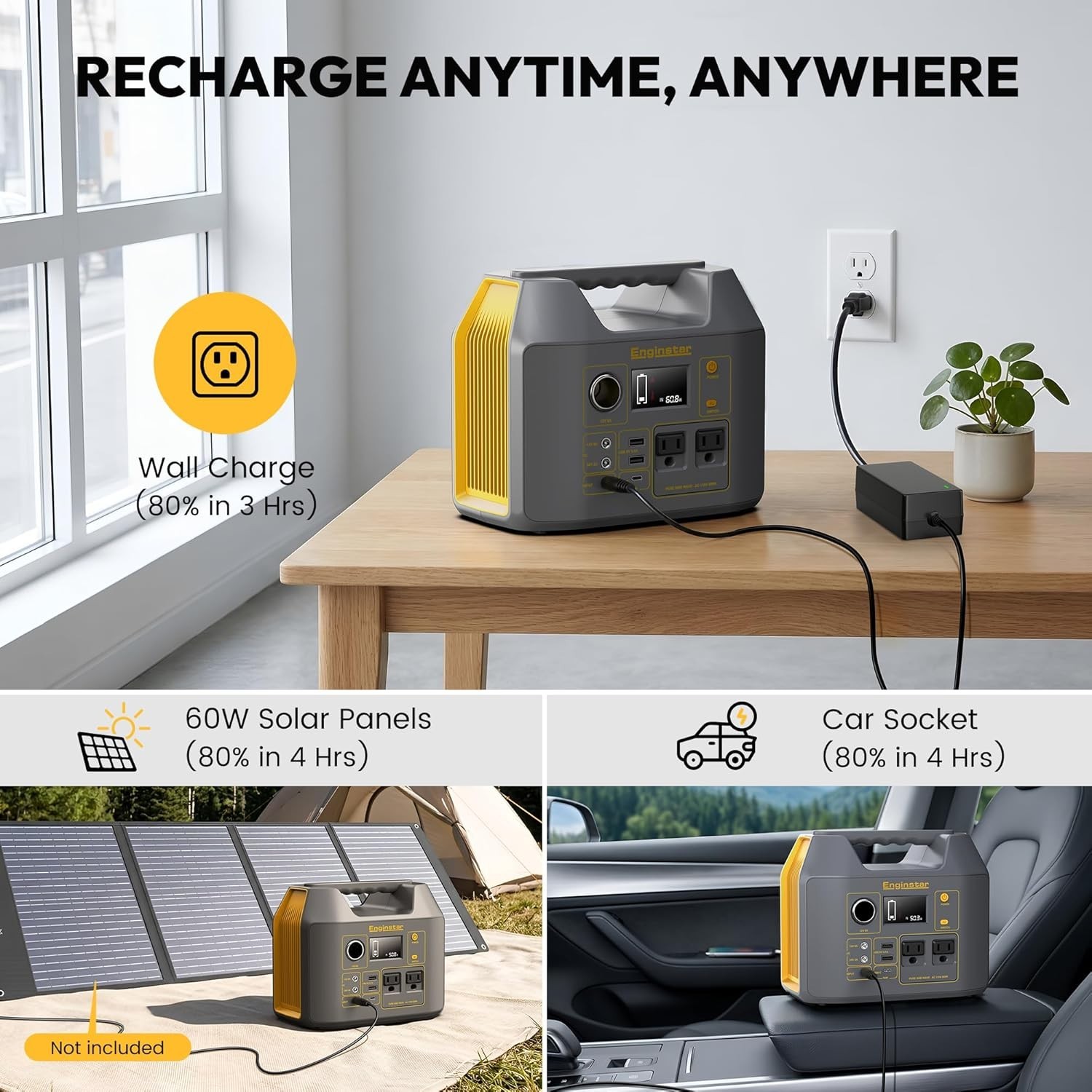 Portable 300W Solar Power Station with Pure Sine Wave for Camping and RV