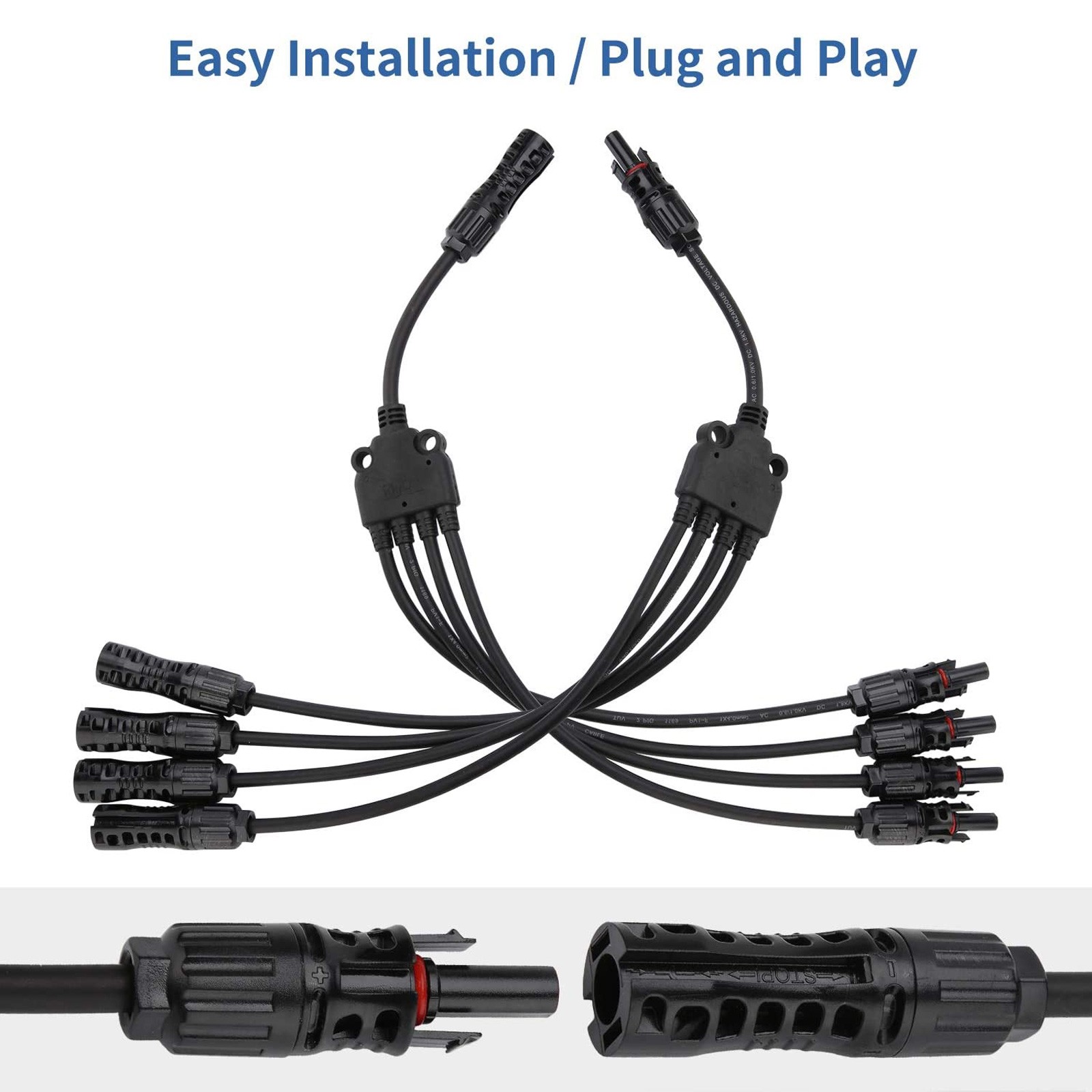 Y Branch Solar Panel Cable Wire 4 in 1 Adapter Caravan Off Grid System Connector
