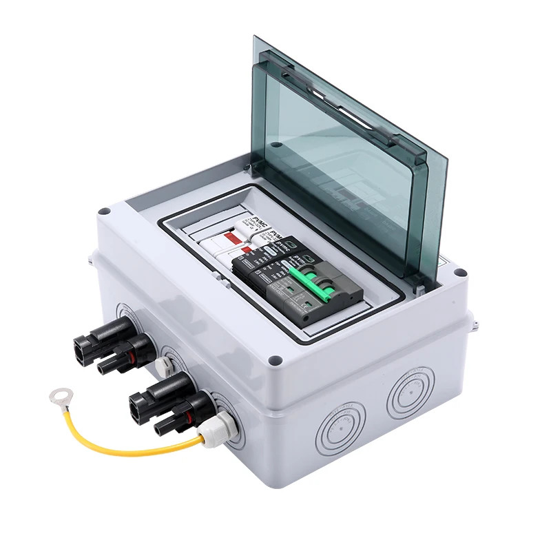 Solar photovoltaic PV Combiner Box With Lightning Protection 1 in 1 out DC 600V