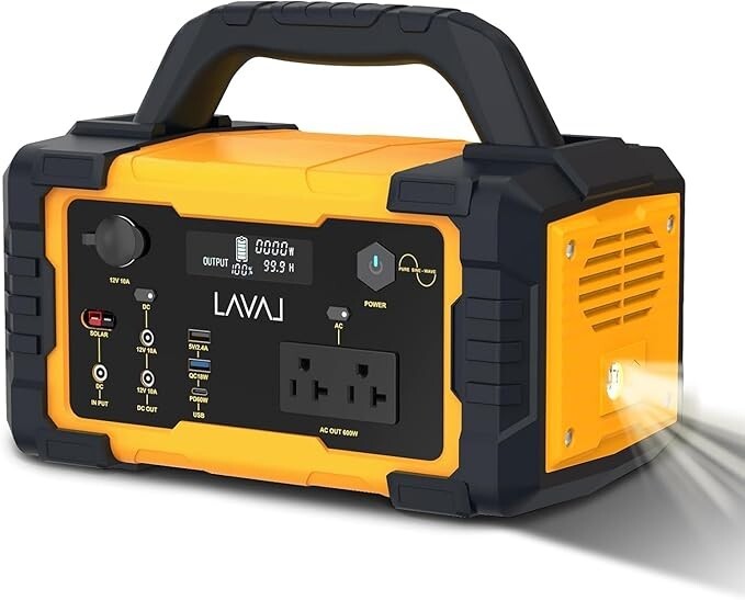 600W Portable Power Station, 647Wh Backup Lithium Battery, 120V/600W AC Outlet